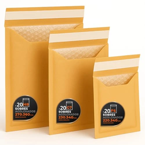 Tijdelijke aanbieding: Gewatteerde verzendenveloppen, verschillende maten (3 maten), kraftpapier, wit of beide, zelfklevend, met luchtbel, ideaal voor verzending – Pack L – gastronomie (kracht, 60 enveloppen) van 53.81 EUR naar 53.81 EUR (korting 0%)