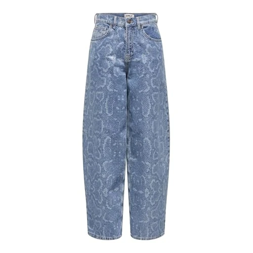 Offre limitée : ONLY Onltaylor Snake Hw Barrel DNM Cro, Denim Bleu médium, S / 32L Femmes de 31.49 € à 31.49 € (0.00% de remise)