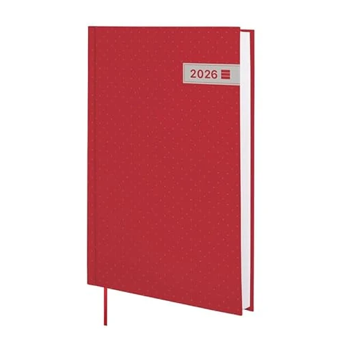 Beperkte aanbieding: Finocam - Planner 2026 1 Day to View | January - December 12 months | Annual Planner 2026 with knitted tape | Hardcover Porto - Red - International, Dagboek van 10.50 EUR naar 7.88 EUR (besparing 25%)