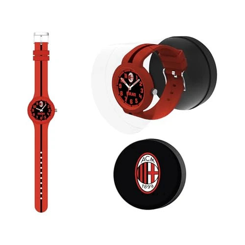 Seven Orologio da polso A.C. MILAN per ragazzi in silicone, Prodotto ufficiale, Calcio, Idea regalo bambini e adulti