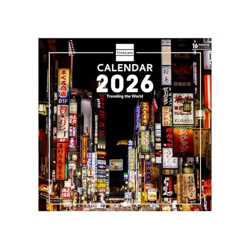 Offerta a tempo: Finocam - Calendario da parete 2026 18x18 Layout mensile Gennaio - Dicembre 2026 + Sett. - Dic. 2025 (4 mesi) ridotto | Calendario 2026 | Immagini Traveling - Internazionale - 25% da 7.90 € a 5.93 €
