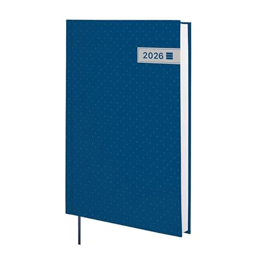 Finocam - Planner 2026 1 Day to View | January - December 12 months | Annual Planner 2026 with knitted tape | Hardcover Porto - Blue - International, Dagboek