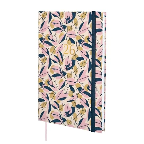 Finocam - Planner 2026 Vertical Week to View | January - December (12 Months) | Annual Planner 2026 | Bound Padded Hardcover Berlin - Leaves - International