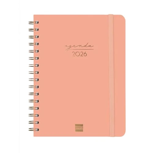 Beperkte aanbieding: Finocam - Spiral Planner 2026 Vertical Week to View | January - December 12 months | Annual Planner 2026 with elastic band | Double Spiral Hardcover Spiral Alma - Coral - International van 13.00 EUR naar 11.05 EUR (besparing 15%)