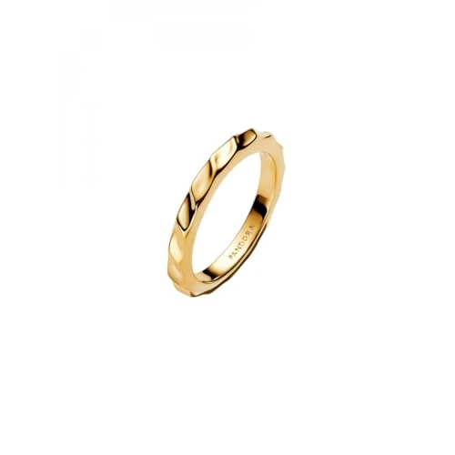 Offre limitée : PANDORA Bague pour Femme ondulée dorée 163885C00, 54/17,2, Argent Sterling, Aucune Pierre précieuse de 64.00 € à 36.04 € (43.69% de remise)