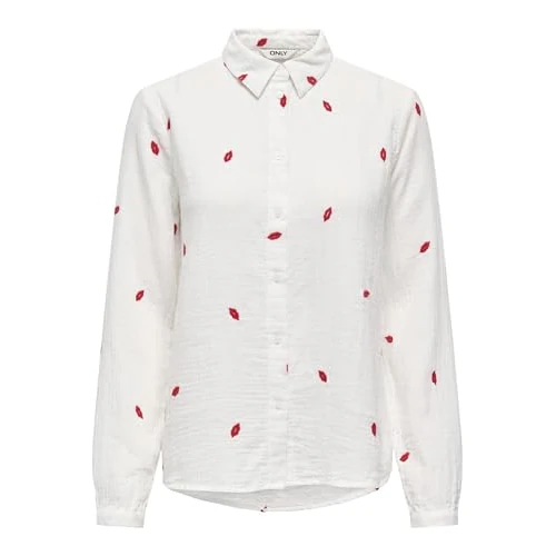 Oferta limitada: ONLY Shirt Onlnoella-MIA L/S Kiss Camiseta Wvn CS, Cloud Dancer, XL Mujeres de 21.64 € a 20.56 € (ahorro 5%)