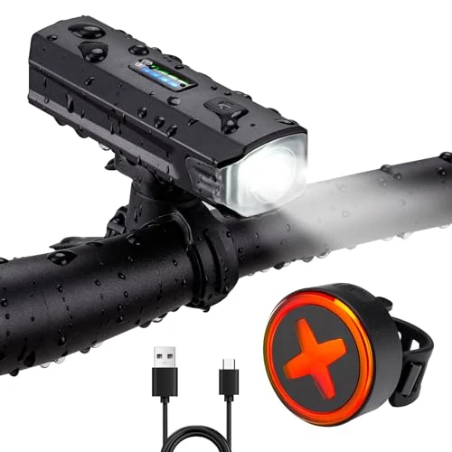 Offerta a tempo: Zeekpowa Set Luci Bici, fanalino posteriore bici USB-C 500Lm, fanale posteriore bici 3 modalità, luci posteriori bici led ricaricabili usb IPX4, luce bicicletta led posteriore usb-c rossa - 20% da 21.84 € a 17.47 €