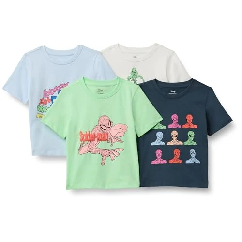 Limited-time offer: Amazon Essentials Boys' Short-Sleeve T-Shirts, Pack of 4, Spiderman, 8 Years from 16.70 £ to 16.70 £ (save 0.00%)