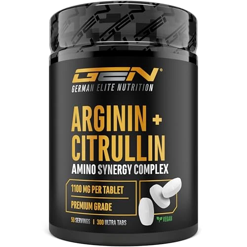 Offerta a tempo: L-Arginina + L-Citrullina Ultra Compresse - 300 compresse da 1100 mg - Combinazione ad alto dosaggio di L-arginina base e L-citrullina malato 2:1 - Vegano - 23% da 24.99 € a 19.17 €