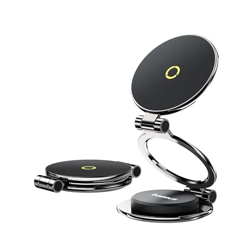 Baseus MagPro II - Soporte magnético para teléfono móvil (Metal, 20 imanes N56, Giratorio 360° y Extensible), Soporte MagSafe para iPad, iPhone 12-16 Series y teléfonos móviles con Anillo magnético