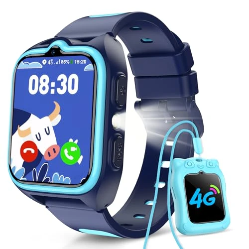 Tijdelijke aanbieding: Baolubao Smartwatch voor kinderen, 4G, smartwatch met GPS, videogesprekken, oproepen, spraakchat, schoolmodus, SOS, 4,4 cm (1,75 inch), smartwatch met zaklamp, camera, 2026, nieuw horloge voor jongens van 97.71 € naar 97.71 € (0.00%