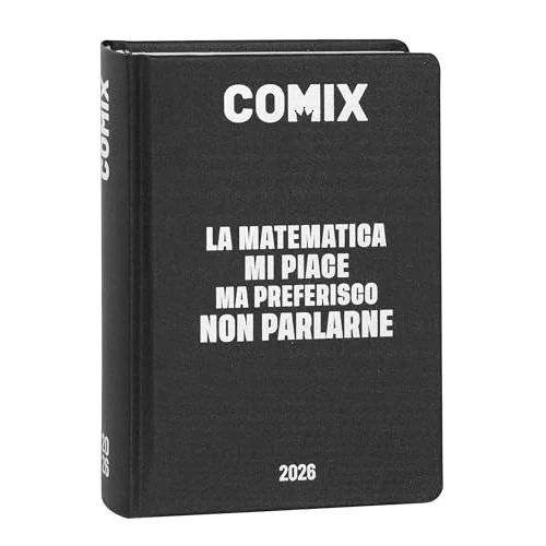 Beperkte aanbieding: COMIX - Dagboek Mignon Plus dagplanner 16 maanden, schoolagenda 2026-2026, met vaste omslag, ideaal voor middelbare en middelbare school, 9 x 12,5 cm, zwart/zilver van 28.40 EUR naar 28.40 EUR (besparing 0%)