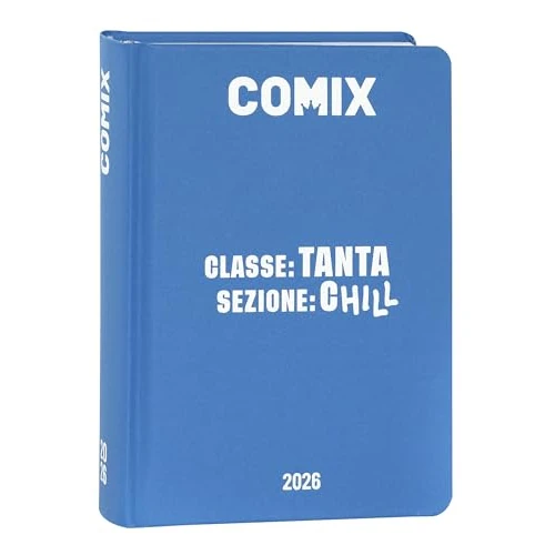 COMIX - Mignon Plus dzienny dziennik na 16 miesięcy, dziennik szkolny 2026-2026, w twardej oprawie, idealny do szkoły średniej i wyższej, 9 x 12,5 cm, Avio