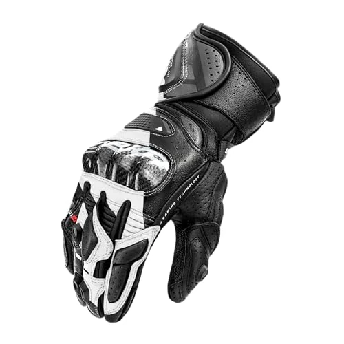 Offerta a tempo: SHIMA RS-3 Guanti Moto Estivi Uomo Pelle Lungo Ventilato Perforato Omologati Guanto per Motocicletta Touchscreen Ventilata Scooter Protettore Rinforzato Abbigliamento Racing (Uomini, Bianco, S) - 0.00% da 91.20 € a 91.20 €