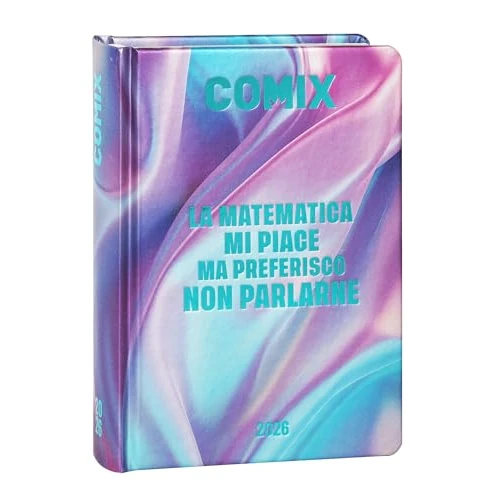Comix - Mini Daily Diary 16 Months, School Diary 2025-2026, with Hardcover, Ideal for Middle and High School, 11 x 15.3h cm, Wave