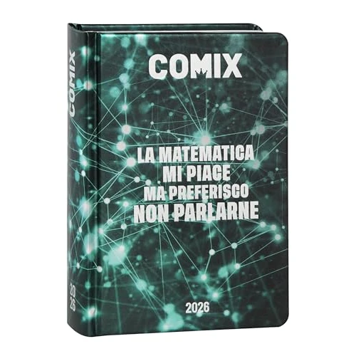 Comix - Agenda Mignon Plus quotidien 16 mois, agenda scolaire 2026-2026, avec couverture rigide, idéal pour l'école moyenne et supérieure, 9 x 12,5 cm, vert