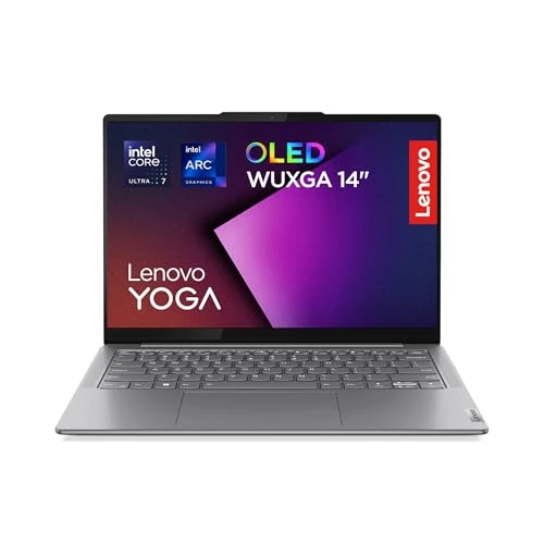 Lenovo Yoga Slim 7 AI Notebook, wyświetlacz OLED 14" WUXGA (1920 x 1200), Intel Core Ultra 7 155H, RAM 32 GB, SSD 1 TB, zintegrowana karta graficzna Intel Arc, Windows 11 Home - Moon Grey