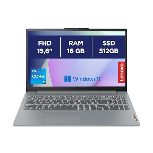 Offerta a tempo: Lenovo IdeaPad Slim 3 Notebook, 15,6” FHD (1920x1080), Intel Core i5-13420H, RAM 16GB, 512GB SSD, Grafica Intel Integrata, WiFi 6, Bluetooth 5.2, Windows 11 Home - Arctic Grey — 11% da 549,00 € a 489,99 €