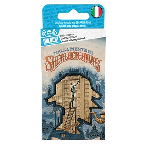 Asmodee Unlock! Short Adventures – En la mente de Sherlock Holmes, juego de mesa de acertijos, 10+ años, 1-6 jugadores, edición en italiano