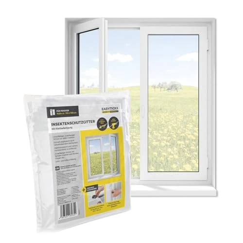 Offerta a tempo: EASYmaxx Zanzariera per finestra con chiusura a strappo | Rete Anti-Insetti tagliabile fino a 130 x 150 cm | Facile installazione - senza forare e avvitare | Rete antizanzare autoadesivo [Bianco] - 0.00% da 11.99 € a 11.99 €