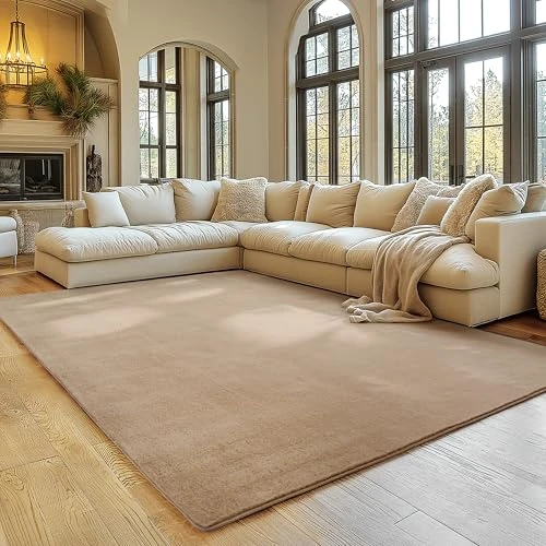 SIMPEX Dywan Bezowy 140x200 cm Pranie, Antyposlizgowy iMiekkii, Nowoczesny Jednokolorowy Design do Salonu, Sypialni, Kuchni i Pokoju dzieciecego