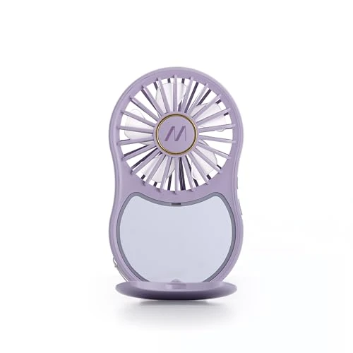 Offerta a tempo: Muitomas, Mini Ventilatore Portatile Ricaricabile, 3 Velocità, Ingresso USB-C, con Specchio Integrato e Luce, Colore Lilla - 0.00% da 9.74 € a 9.74 €