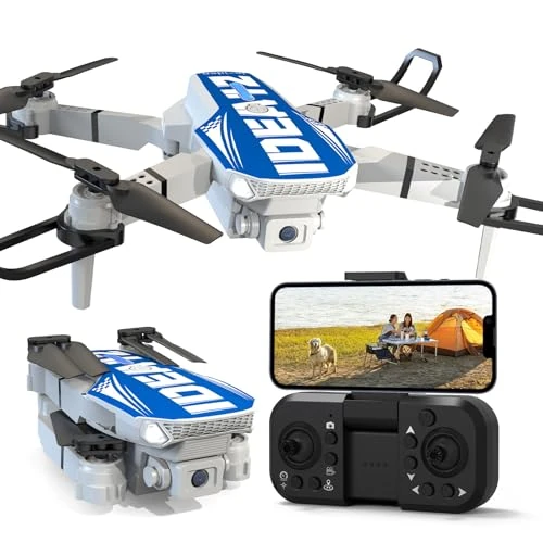 LE-IDEA Mini Drone avec Caméra 1080P, IDEA12 Drone avec Positionnement Optique de Flux, Évitement d'Obstacles 270°, Mode Sans Tête, Pliable Quadcopter avec Transmission WiFi pour Adulten (Bleu)