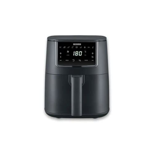 SEVERIN Friteuse à air chaud, Air fryer 8 programmes, Friteuse sans huile avec technologie à air chaud et panier de 4 L sans PFAS, Multicuiseur à écran tactile, Noir, FR 2461