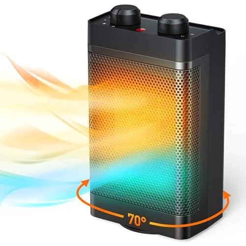 Offerta a tempo: Stufetta Elettrica Basso Consumo,1500w 3 Modalità Di Riscaldamento Stufa Elettrica In Ceramica,70° Oscillante,Protezione Contro Il Surriscaldamento E L'Inclinazione,Riscaldatore Ambiente Silenzioso - 33% da 35.99 € a 24.29 €