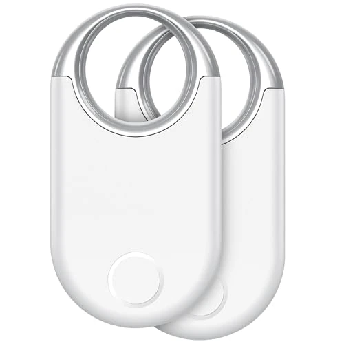 Air Tags Bluetooth Tracker Finder 2 pezzi, ​​Localizzatore di chiavi​​ Funziona con Apple Dov'è App (solo iOS), Air Tracker Tags Trova oggetti per Bagagli, Valigie, ZainiBorse, Batteria Sostituibile.
