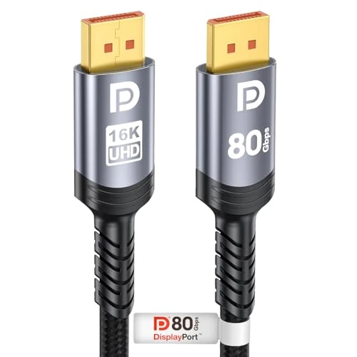 Offerta a tempo: Sniokco 80Gbps Cavo DisplayPort 2.1 1.5M, VESA Certificato 16K DP Cavo 16K@60Hz 8K@240Hz 4K@540Hz 360Hz 240Hz Compatibile con HDR HDCP 2.3 DSC FreeSync G-Sync Monitor Grafica RTX 5090 4090 PC HDTV - 26% da 22.99 € a 16.99 €