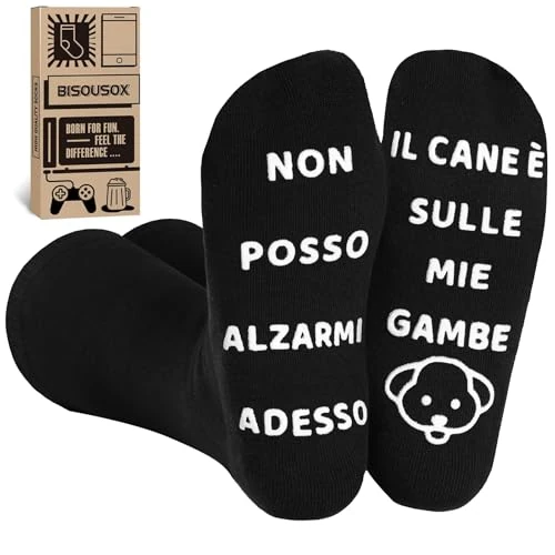 BISOUSOX 1 paar grappige sokken voor heren, 1 paar it-dog, 39-46 EU