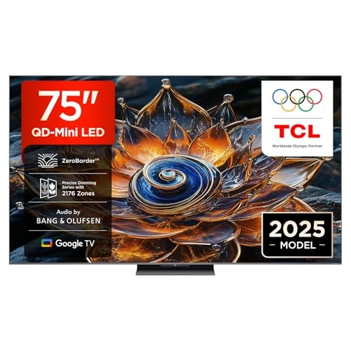 Zeitlich begrenztes Angebot: TCL 75Q8C 75 Zoll QD-Mini LED Fernseher, 4K HDR Premium 4500, ZeroBorder, Smart Google TV, CrystGlow WHVA Panel, Audio von Bang und Olufsen, 144Hz Motion Clarity Pro, Dolby Vision IQ und Atmos von 1899.00 € auf 1399.00 € (26% 