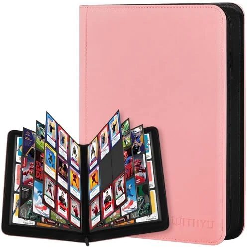 Offerta a tempo: WITHYU Album da Collezione per Carte - 30 Pagine Capienza 540 Carte, Portacarte Impermeabile e Antiumido con Tasche a Inserimento Laterale per TCG/Gioco/Sportive, Design senza Anelli (Rosa) - 13% da 23.99 € a 20.99 €