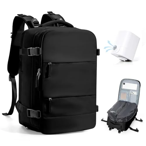 Limited-time offer: BJLFS Vacuum Backpack Large Capacity Hand Luggage with Vacuum System Travel Bag Men and Women Travel Suitcases Cabin Backpack with Compression System Black V2 from 36.84 £ to 36.84 £ (save 0.0%)