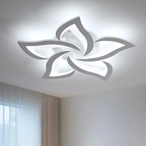 Offerta a tempo: Yuanfenghua Lampada da soffitto a LED, Moderna,per Soggiorno Camera da Letto Sala da Pranzo Bagno 6500K Bianco Freddo 63CM 45W - 10% da 46.99 € a 42.41 €