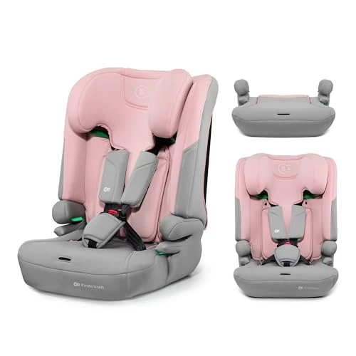 Kinderkraft I-COMFY fotelik samochodowy i-Size 76–150 cm, ISOFIX z nogą stabilizującą, bezpieczny i wygodny, regulowany zagłówek, ochrona boczna SPS, 5-stopniowy reclining, Pink