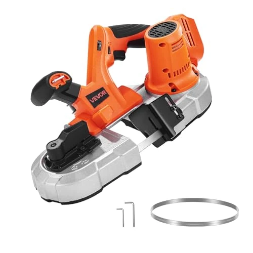 Oferta limitada: VEVOR Sierra de Cinta Portátil, Corte Profundo de 65 mm 360 W Motor sin Escobillas Sierra de Cinta Inalámbrica y Compacta con Ganchos, Velocidad Variable de 0-192 m/min para Cortar Metal y Madera de 98.90 € a 59.90 € (ahorro 39%)