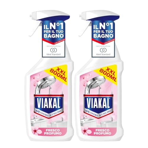 Offerta a tempo: Viakal Profumo Fresco Spray Per Rimuovere Fino Al 100% Di Calcare Con Tecnologia Anti-Goccia (Confezione da 2) - 11% da 8.98 € a 7.99 €