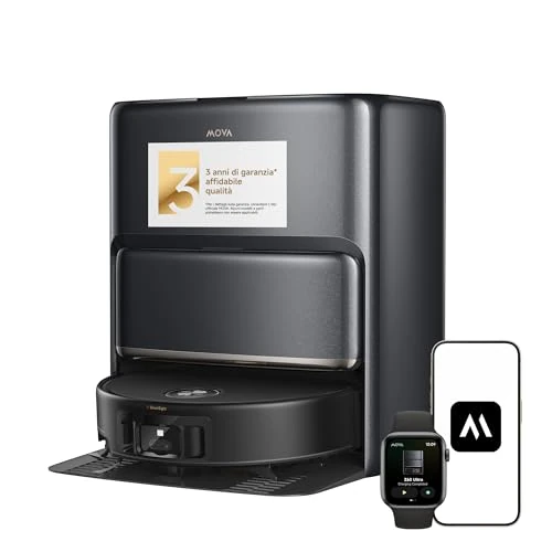 Oferta limitada: Mova Z60 Ultra Roller Complete Robot Aspirador con Fregona, 28.000 Pa, Elevación del Chasis y 8cm Superación de Obstáculos, Navegación DToF Retráctil+Láser Dual+IA RGB, Autolimpieza, Mopa Extensible de 1399.00 EUR a 999.00 EUR (ahorro 29%)