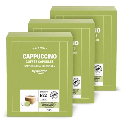Limitiertes Angebot: Von Amazon Cappuccino Dolce Gusto kompatible Kaffeekapseln 24 Portionen (3 Packungen à 16) von 13.84 EUR auf 13.84 EUR (Spare 0%)