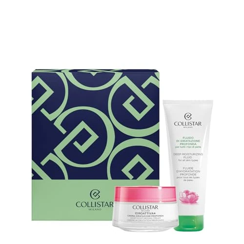 Collistar Set de cuidado facial para mujer, crema de hidratación profunda de 50 ml + fluido de hidratación profunda de 100 ml, set de regalo hidratante y protector, fórmula vegana