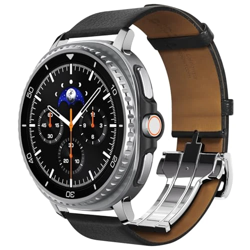 Offerta a tempo: Spigen Cinturino Enzo in Pelle Compatibile con Samsung Galaxy Watch 8 44mm/40mm, Galaxy Watch 8 Classic 46mm (2025) - Nero - 0.00% da 13.80 € a 13.80 €