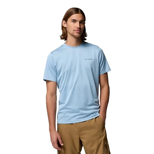 Oferta limitada: Columbia Camiseta de Manga Corta para Hombre, Color Azul Ondulado, Talla S de 30.00 € a 17.99 € (ahorro 40%)