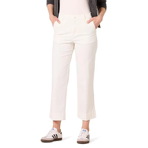 Limited-time offer: Amazon Essentials Women's High-Rise Slim-Fit Ankle-Length Wide-Leg Khaki Pant, Eggshell White, 8 Long from 35.90 £ to 8.10 £ (save 77.44%)