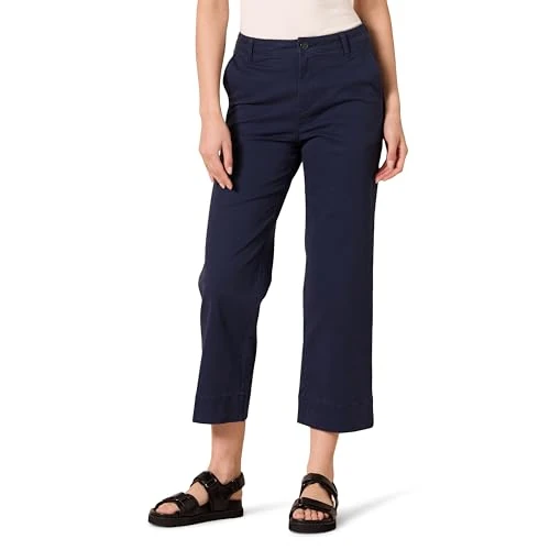 Oferta limitada: Amazon Essentials Pantalón Caqui de Talle Alto Ajustado hasta el Tobillo y Pierna Ancha Mujer, Azul Marino, 40-42 Largo de 12.92 € a 12.92 € (ahorro 0.00%)