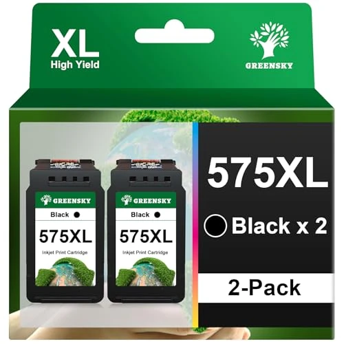 Offerta a tempo: GREENSKY 575XL PG-575XL Cartuccia di Ricambio per Canon 575 XL Nero e Canon 575 PG 575 PG575XL per Canon PIXMA TS3550i TR4755i TR4756i TS3750i TS3751i TS3551i TR4750i TR4751i (2 Nero) - 19% da 39.99 € a 32.29 €