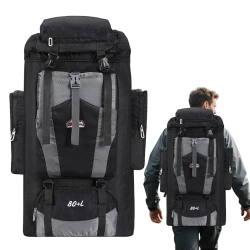 Offerta a tempo: Gkstly 80L Zaino Trekking per Uomo Donna, Leggero Zaini da Hiking Grande Capacità Zaini da Escursionismo Zainetto Resistente all'Acqua Zaino Montagna per Campeggio Alpinismo Outdoor Viaggio - 40% da 29.99 € a 17.99 €