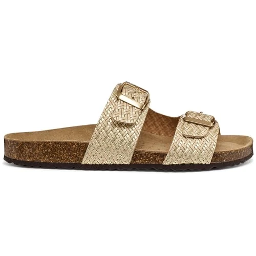 Zeitlich begrenztes Angebot: Geox Damen D BRIONIA L Flat Sandal, LT Gold, 38 EU von 79.95 € auf 79.95 € (0.00% Rabatt)