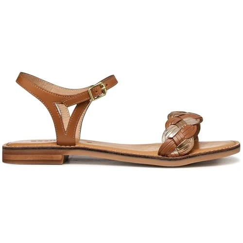 Offerta a tempo: Geox Sandalo da donna D MADDALUSIAC E Flat Sandal, LT Brown/LT Gold, 36,5 EU - 15% da 89.90 € a 76.78 €
